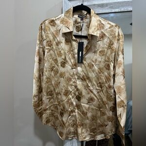 Fashion Nova Brown Casual Button Down Shirt